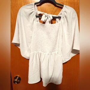 Cato white peplum top, small